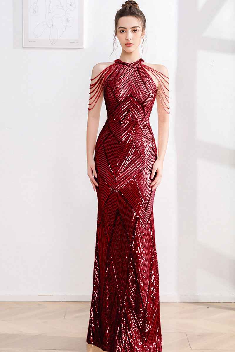 1920s Costume Elegant Beaded Sequin Night Dress