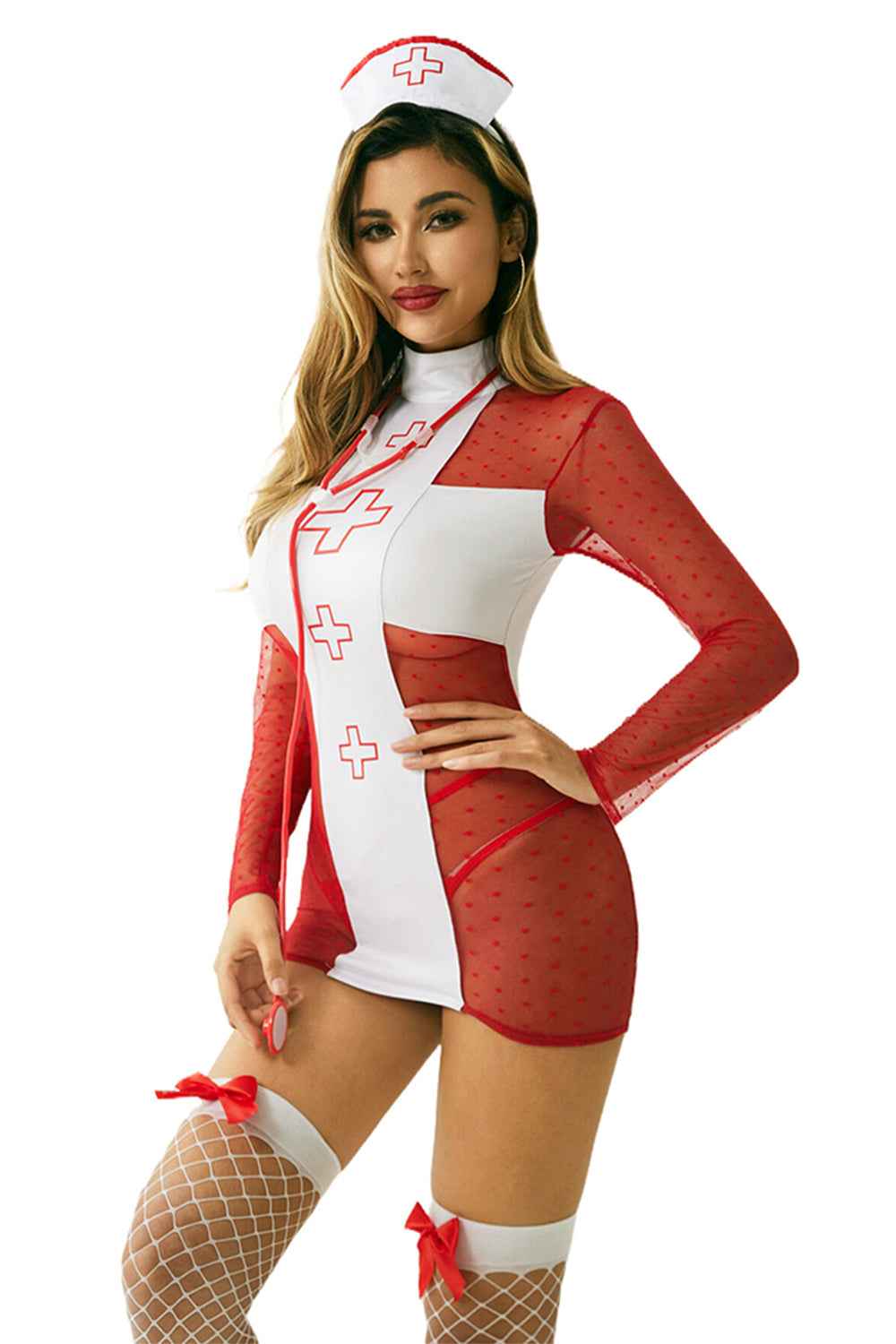 Nurse Lace Dress Uniform Costume for Women