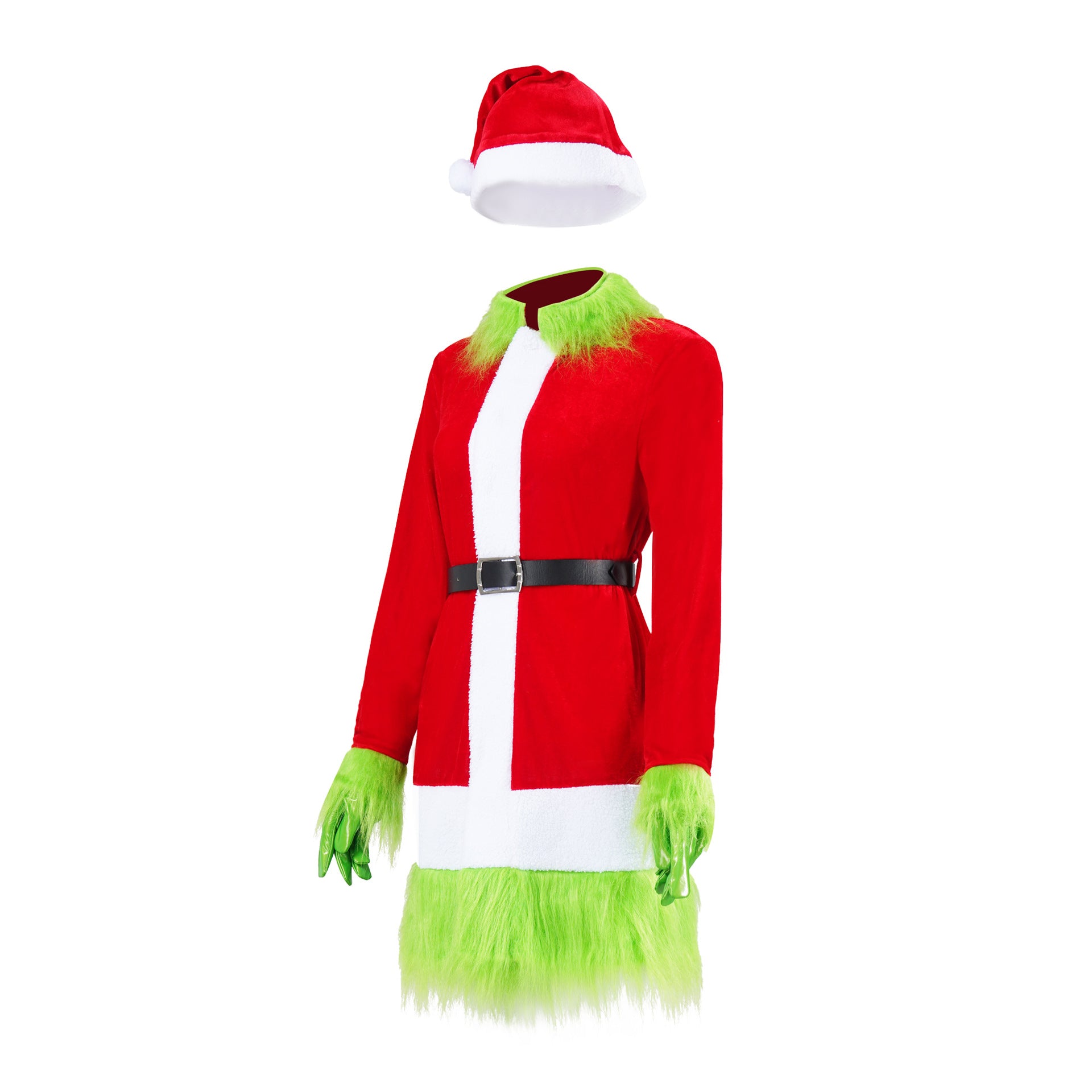 Christmas Spot Green Hair Monster Grinch Cosplay Costume Santa Xmas Outfits