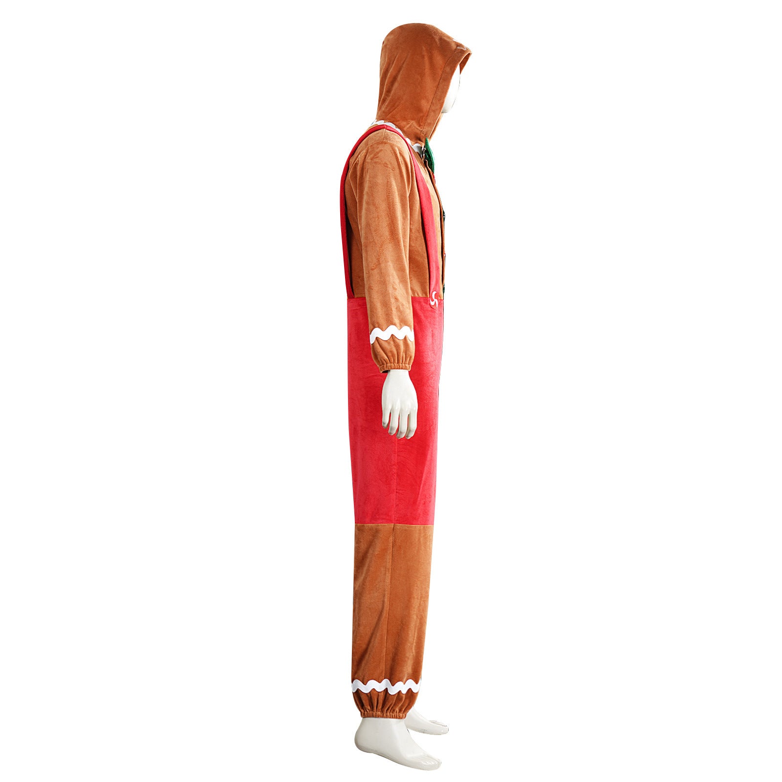 Christmas Adult Gingerbread Man Jumpsuit Costume Cosplay Xmas Outfit