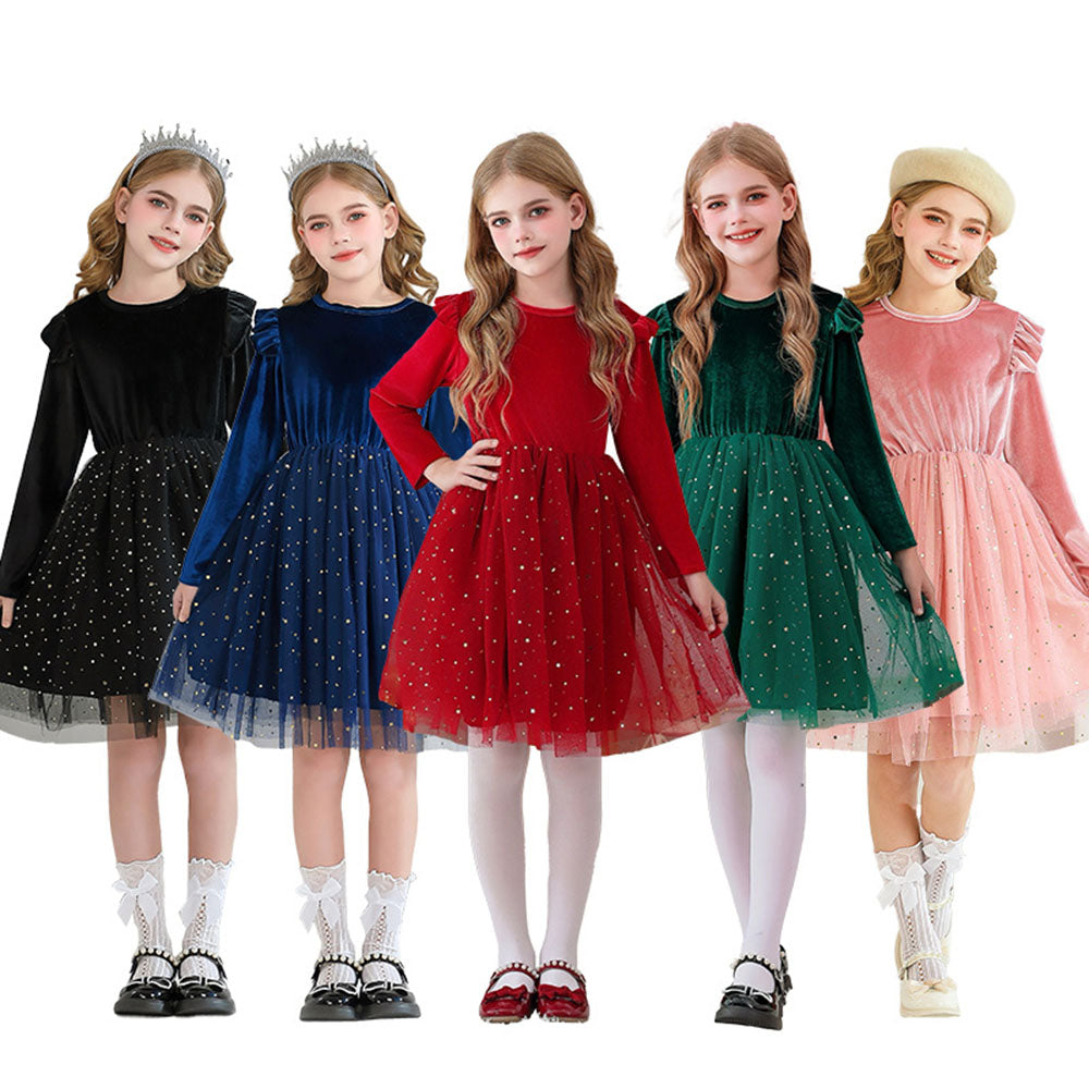 Girls Sweater Dress Autumn And Winter New Bow Christmas Costumes