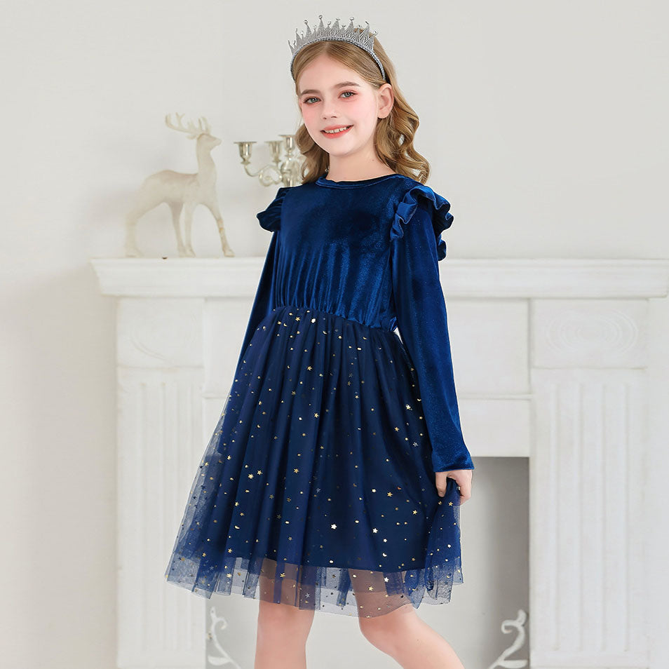 Girls Sweater Dress Autumn And Winter New Bow Christmas Costumes