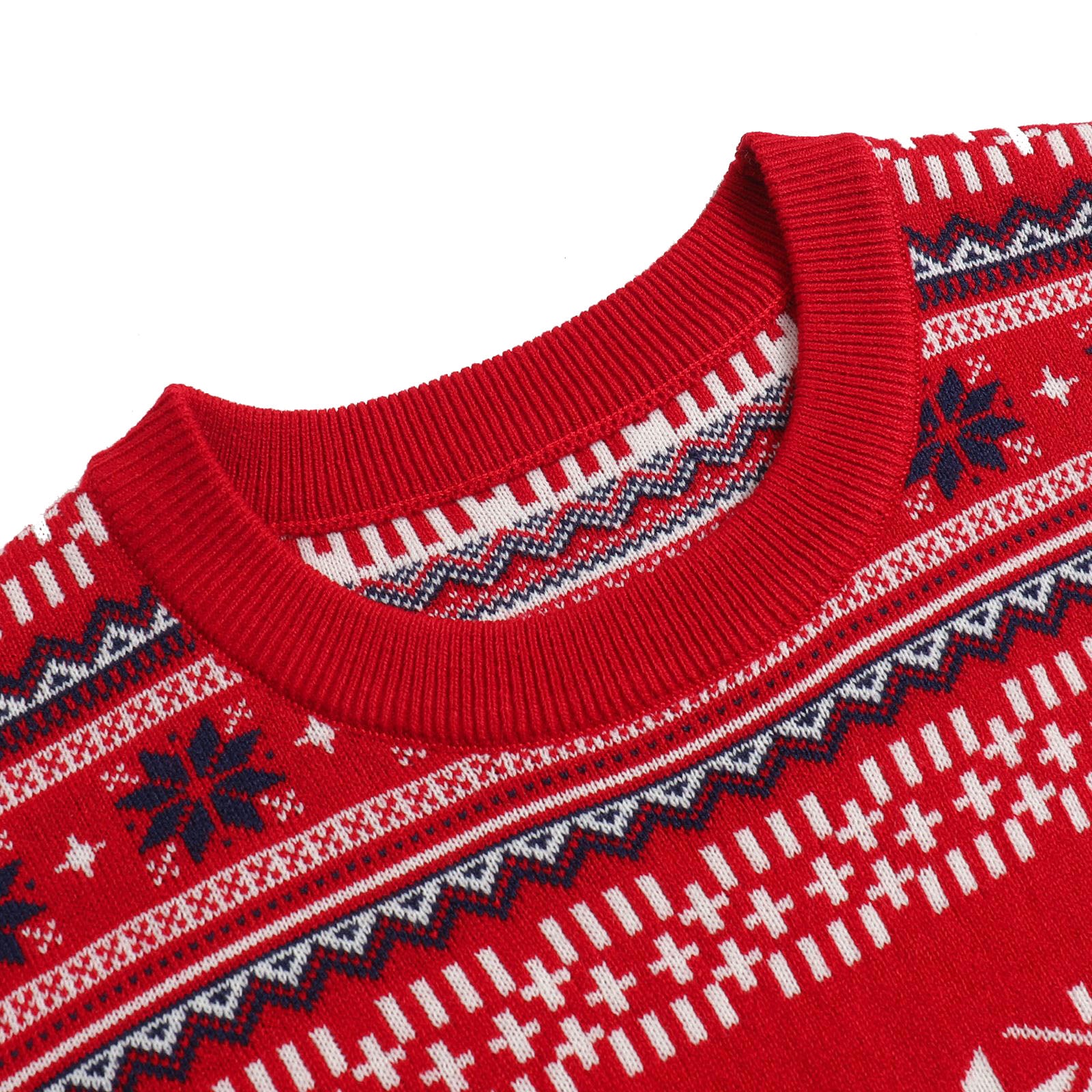 ugly women christmas Claus Elk jacquard round neck sweater - Ciclove