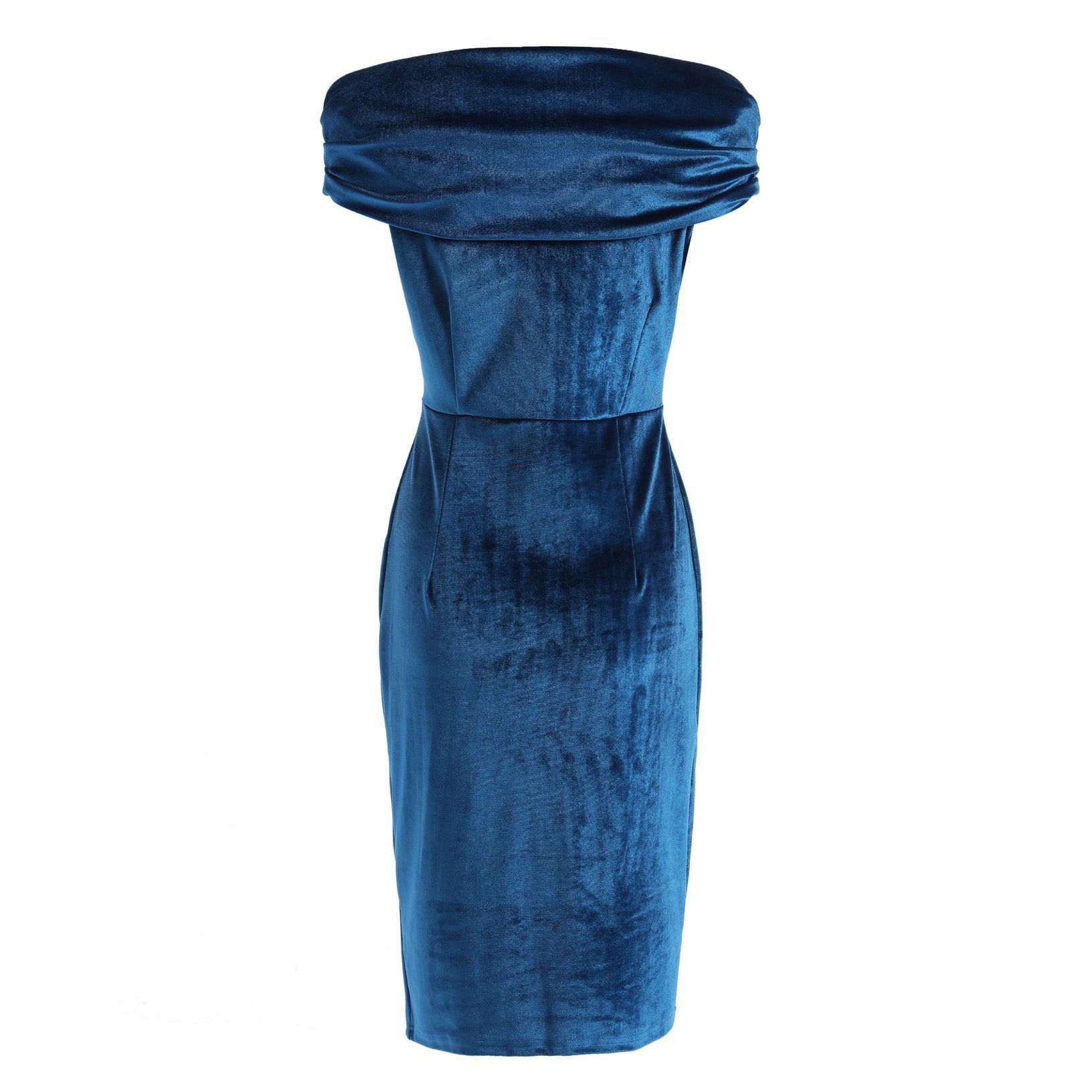 Christmas Wine Red 1960s Velvet Bodycon Vintage Dress - Ciclove