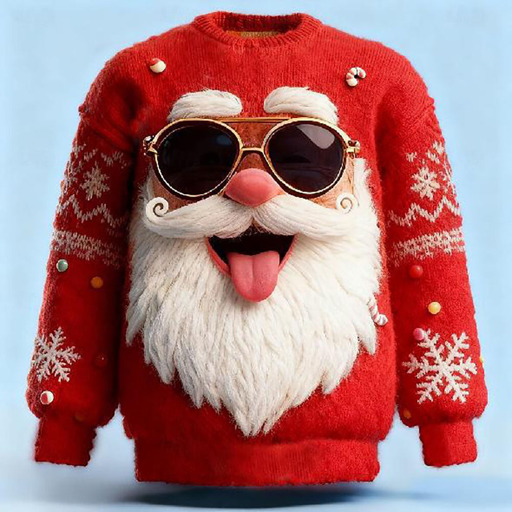 Christmas Red Santa Men's 3D Digital Printing Sweatshirt - Ciclove