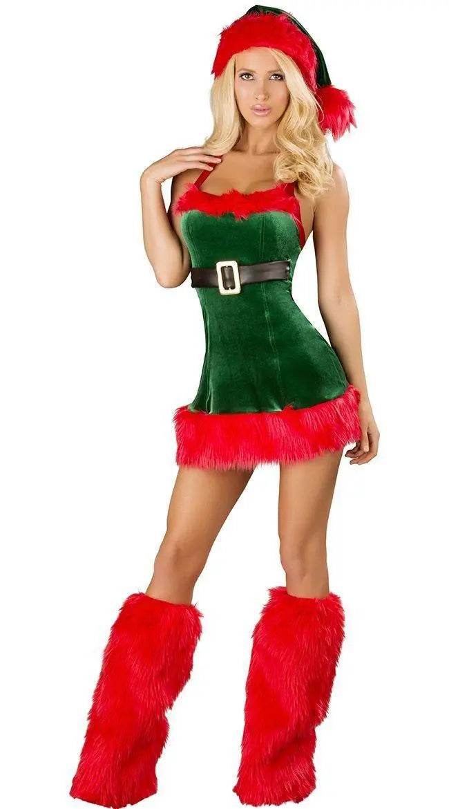 Christmas Sexy Green Tree Suit Santa Claus Costumes Adults Uniform - ciclove