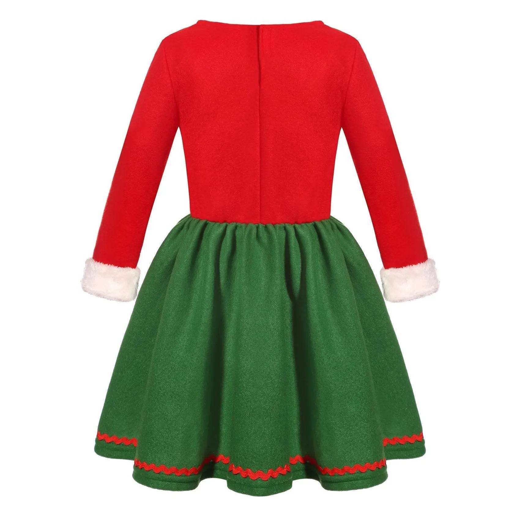 Elf Costume for Girls Boy Kids Christmas Party Dress Outfit - ciclove
