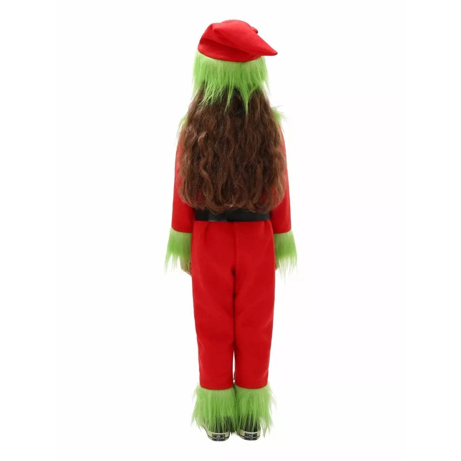 Kids The Grinch Christmas Costume Cosplay Jumpsuit Hat Belt Suit - ciclove