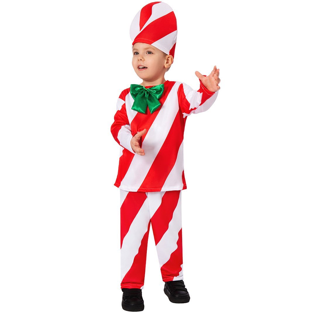 BuyChristmas children's candy cane costumes for School Party Cosplay Now Cheaper With 3 - 5 Days Ship - PajamasBuy