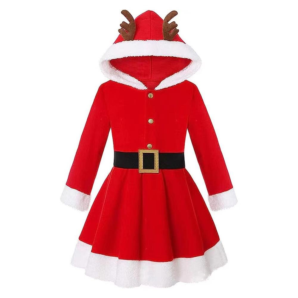 BuyChristmas ELK Hoodie Party Costume Kids Girls Dresses Now Cheaper With 3 - 5 Days Ship - PajamasBuy