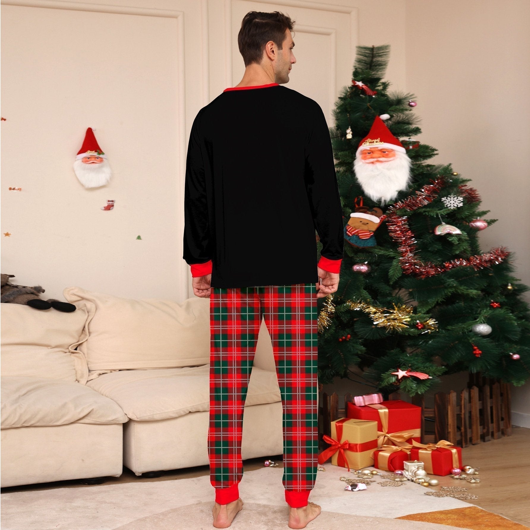 BuyFunny Christmas matching Family Couples Pajamas two Pieces Sets Christmas cake hat letter print Now Cheaper With 3 - 5 Days Ship - PajamasBuy