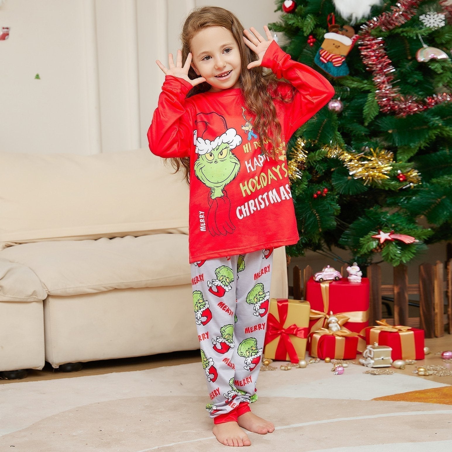 BuyGreen Monster Letter Print Christmas Family Couples Matching Pajamas Party Sets Now Cheaper With 3 - 5 Days Ship - PajamasBuy