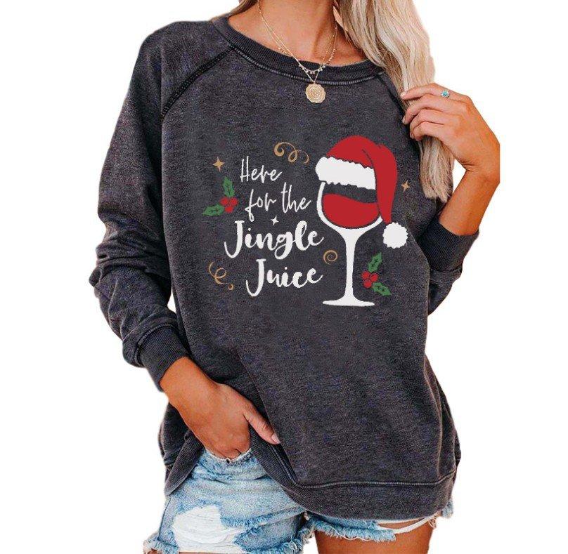 Christmas Round Neck Sweater Printing Truck Gift Women Christmas Sweatshirt