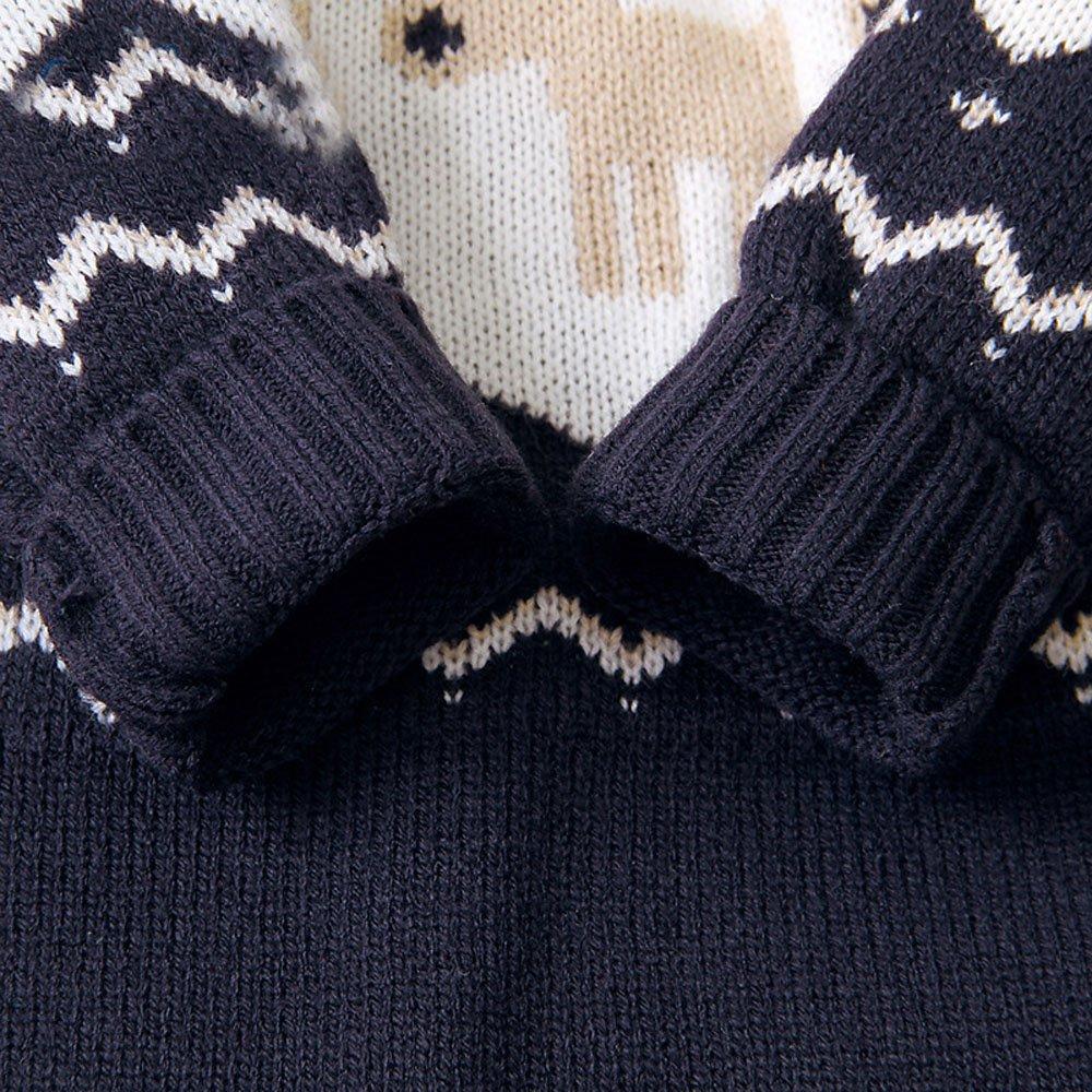 Christmas Outfit Cartoon Christmas Elk Toddler Baby Sweater Jumpsuit