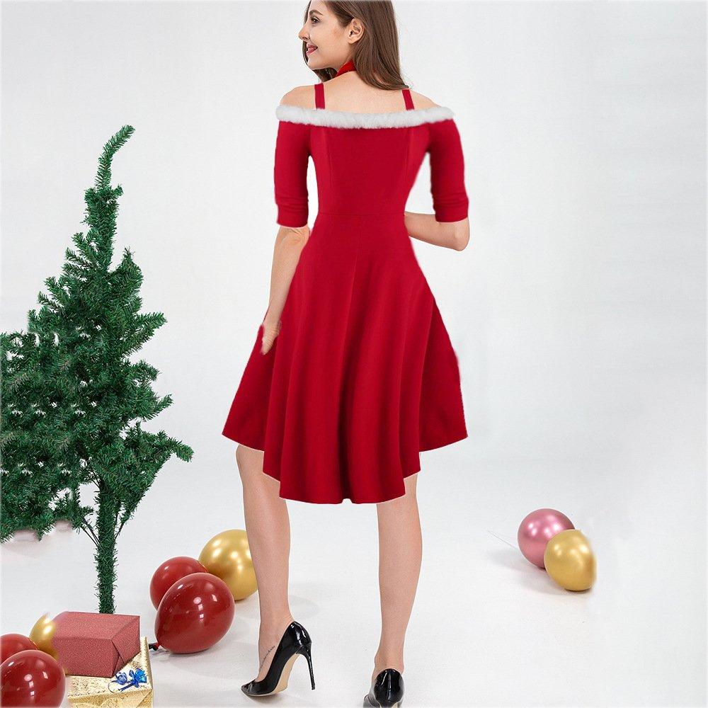Christmas Costumes Long Sleeve Deep V Strapless Dress
