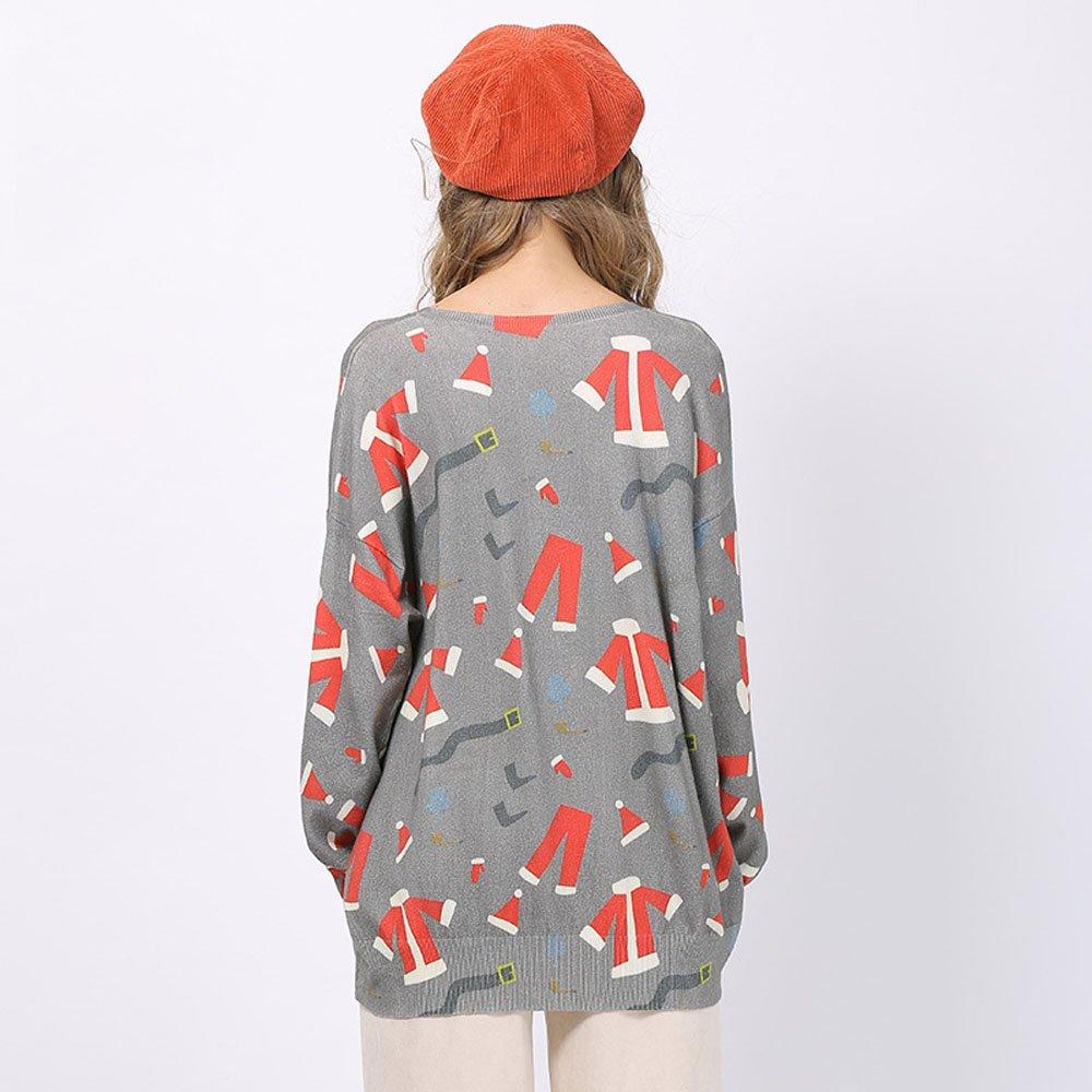 Women Ugly Christmas Sweaters Print Round Neck Long Sleeve Pullover Shirt