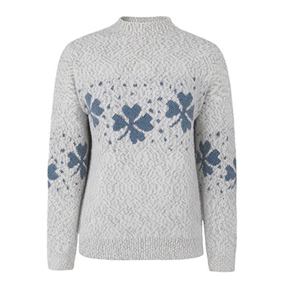 Women Ugly Christmas Sweaters Half Turtleneck Snowflake Top