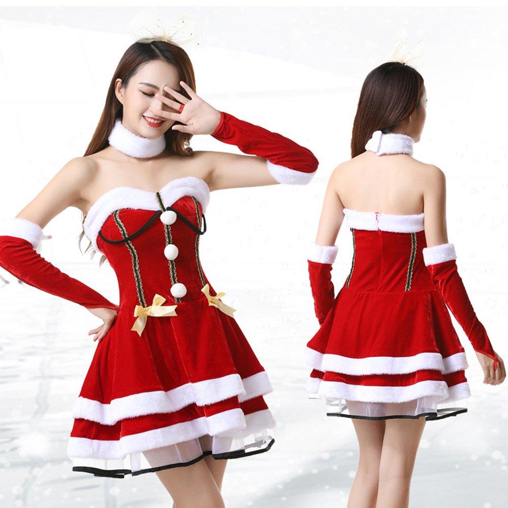 Christmas Costumes Sexy Santa Dress Suit for Adult Female