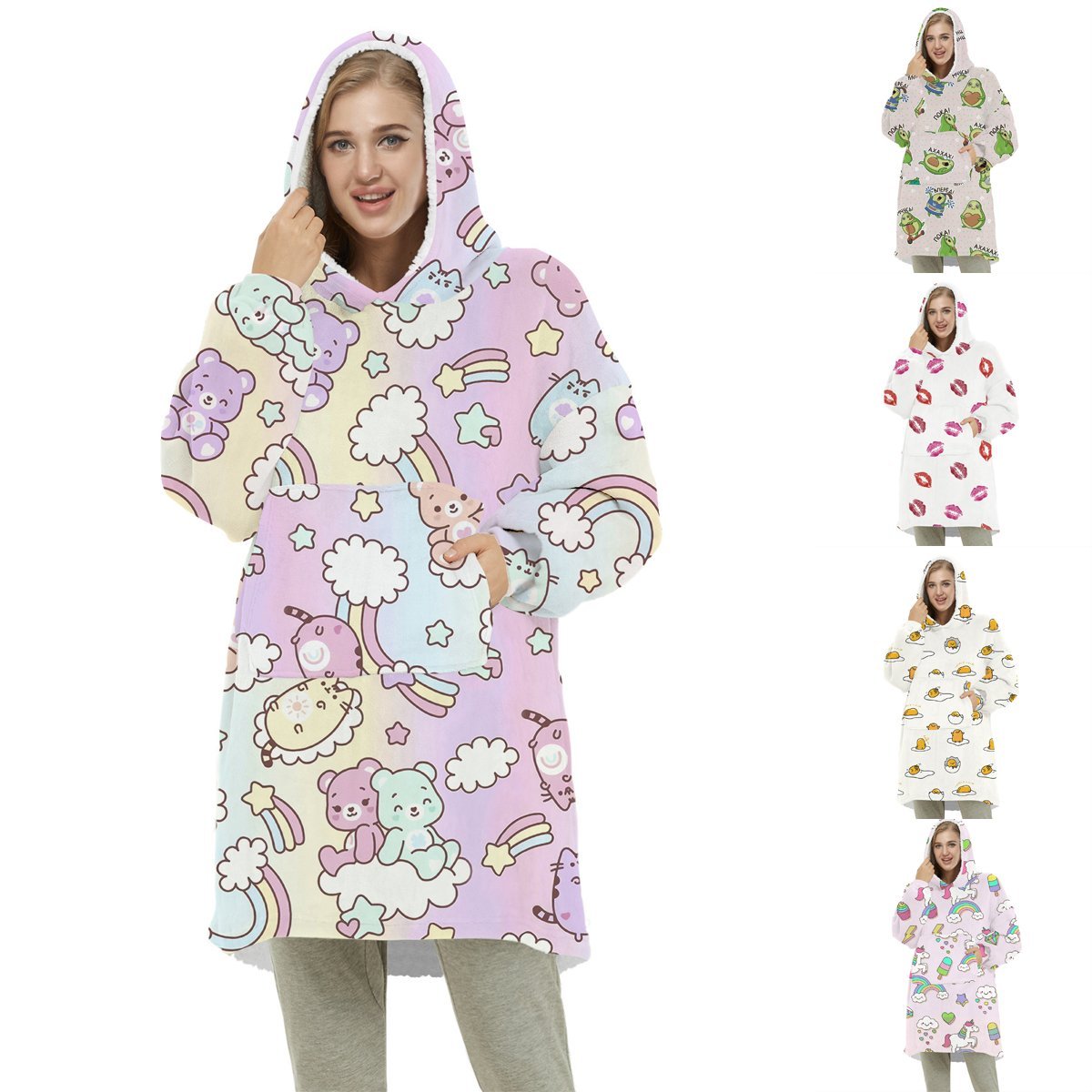 Christmas Eve Cloth Women Men Couple Printing Men's and Women's Winter Wear Blanket Sweater