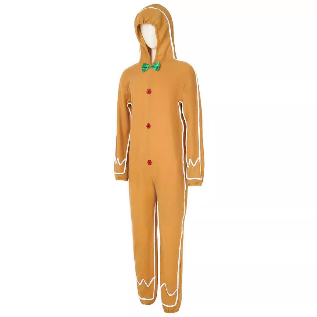 Adult Gingerbread Man Costume Christmas Holiday Hoddie Funny Pajamas - ciclove