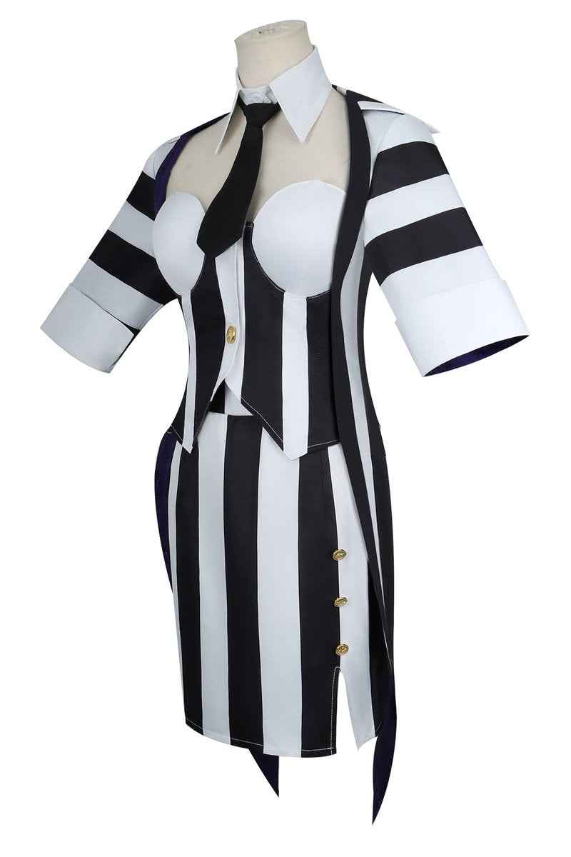 Women Classic Beetlejuice Dress Cosplay Costume for Halloween