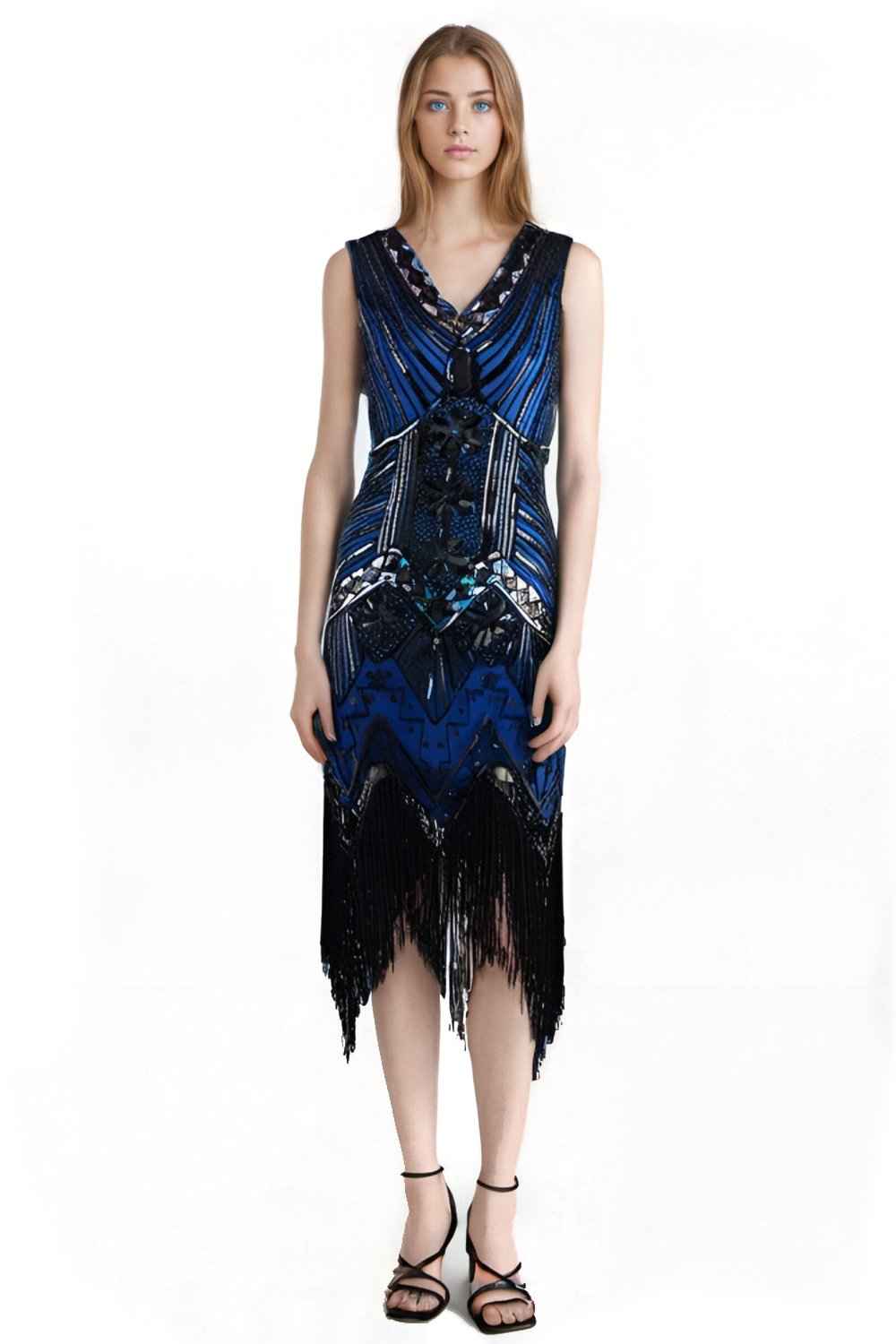 1920s Costume Enchanting Vintage Sleeveless Cocktail Party Dress