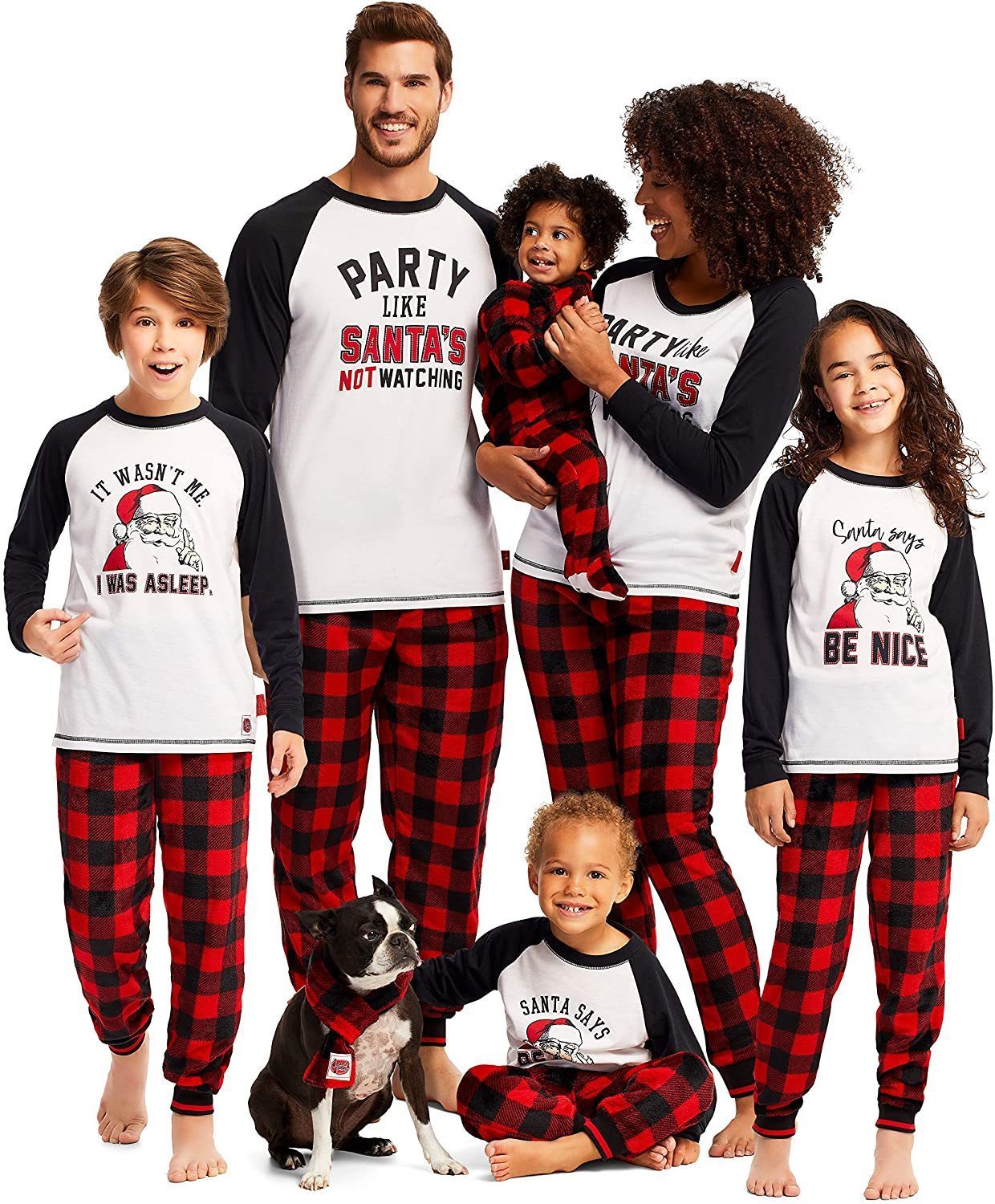 Christmas Pajamas Set Round Neck Long Sleeve Pullover Loose Plaid Trousers Pajamas Costume