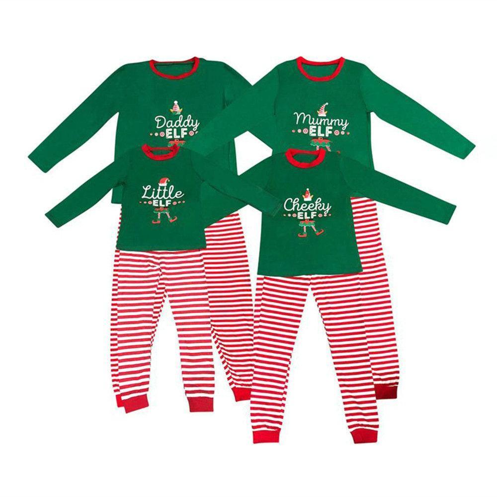 Christmas Family matching Pajamas Sets Santa Stiped Clothing for Daddy Momy me Baby Kids Gift 2022