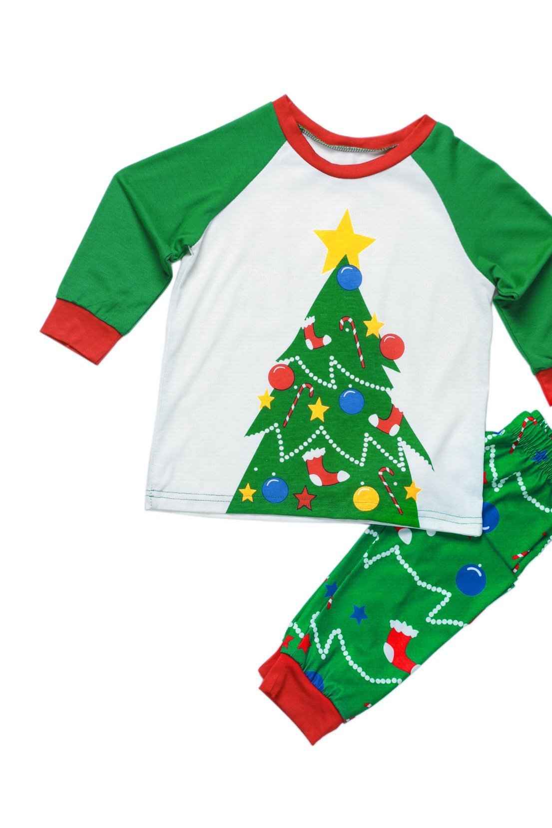 Family Matching Holiday Christmas Tree Printed Christmas Pajamas Set 2022