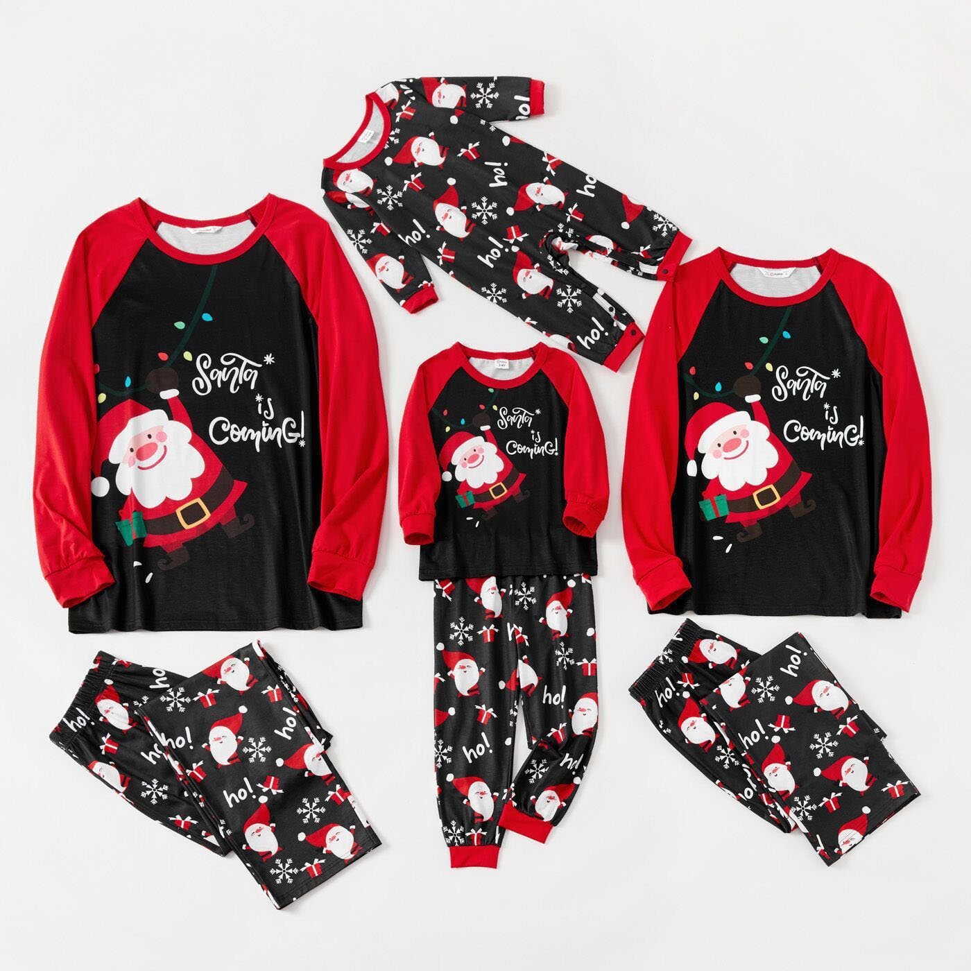 Christmas Family Matching Pajamas Set Santa Claus Snowflake Pattern Suit - ciclove