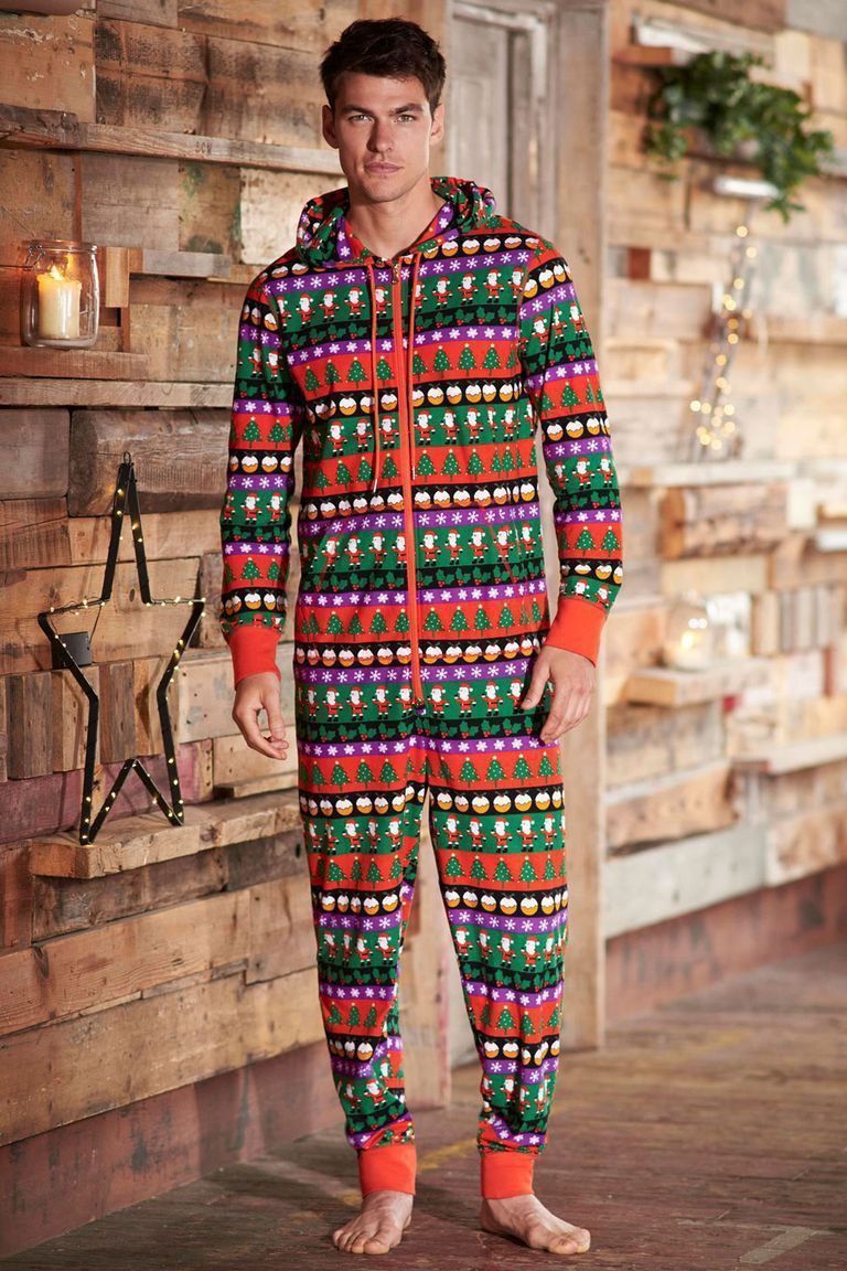 Colorful Christmas Family Matching Pajamas Hoded jumpsuits onesies Sleepwear - ciclove