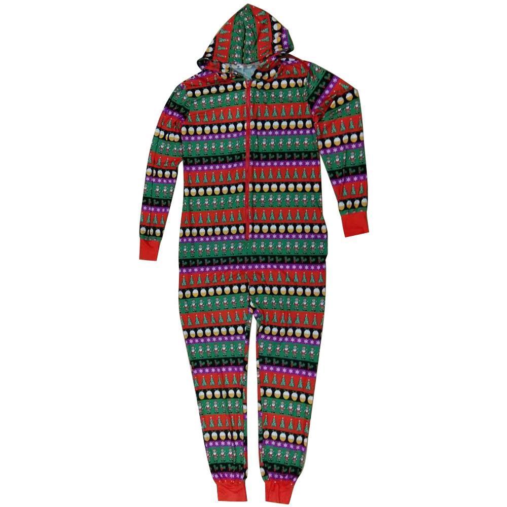 Colorful Christmas Family Matching Pajamas Hoded jumpsuits onesies Sleepwear - ciclove