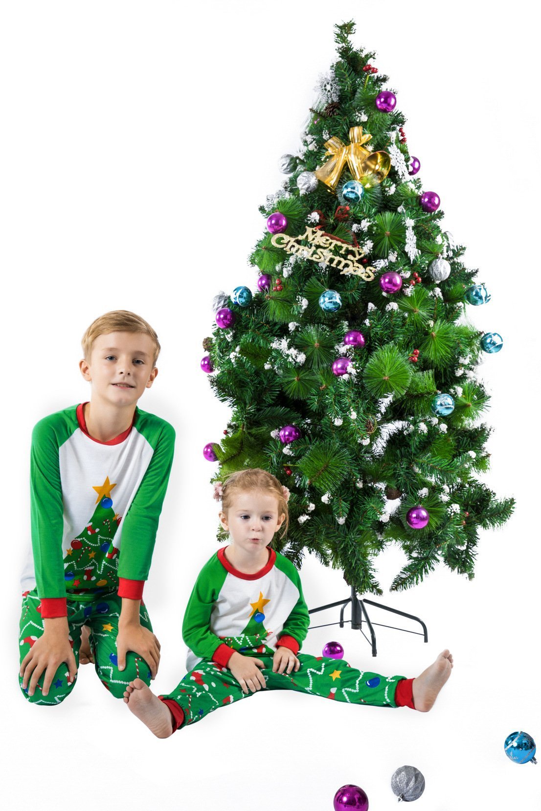 Family Matching Holiday Christmas Tree Printed Christmas Pajamas Set 2022 - ciclove