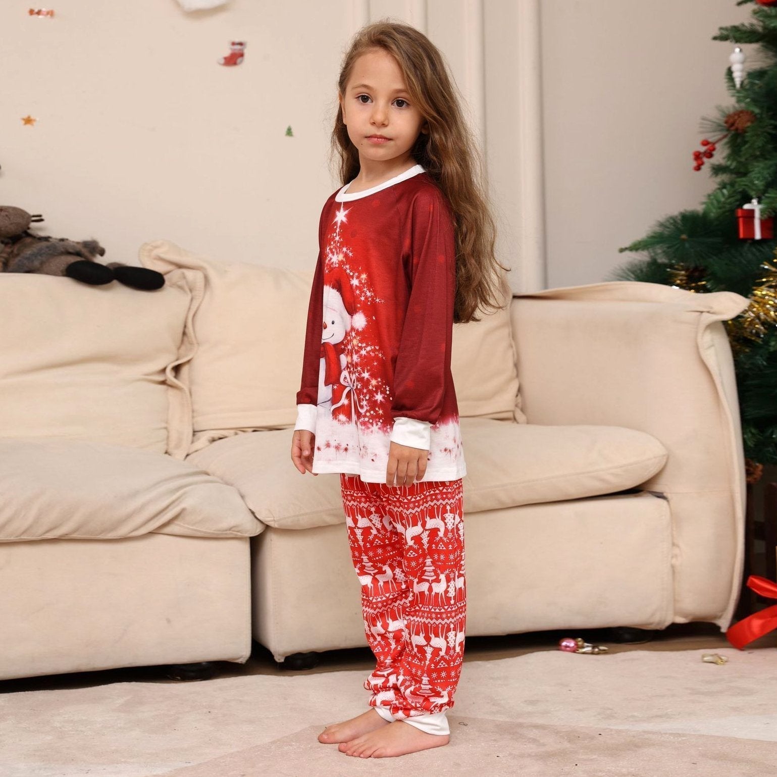 BuySnowman Scarf Print Christmas Family Couples Matching Pajamas Party Sets Now Cheaper With 3 - 5 Days Ship - PajamasBuy