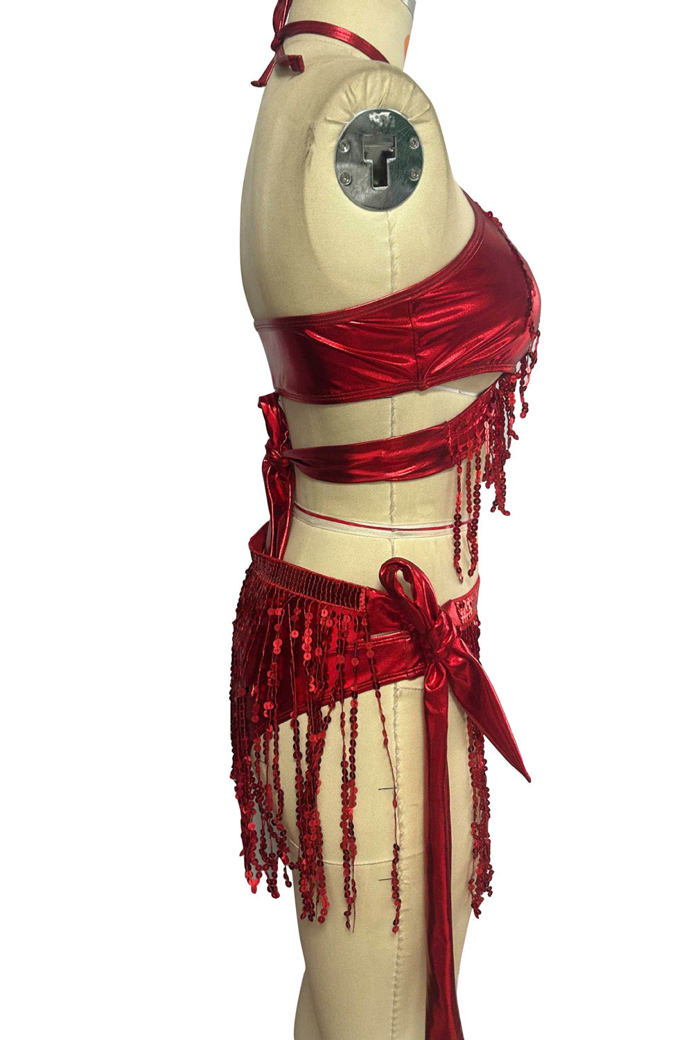 Two-Piece Swimsuit Three-Piece Set Flash Fabric Tassel Bikini