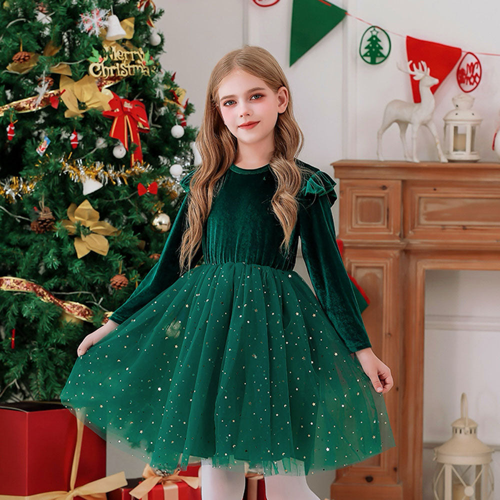 Girls Sweater Dress Autumn And Winter New Bow Christmas Costumes