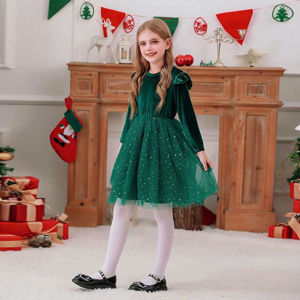 Girls Sweater Dress Autumn And Winter New Bow Christmas Costumes