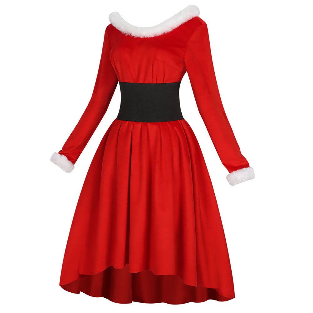 Women Mrs Claus Costume Christmas Dress Outfits - Ciclove