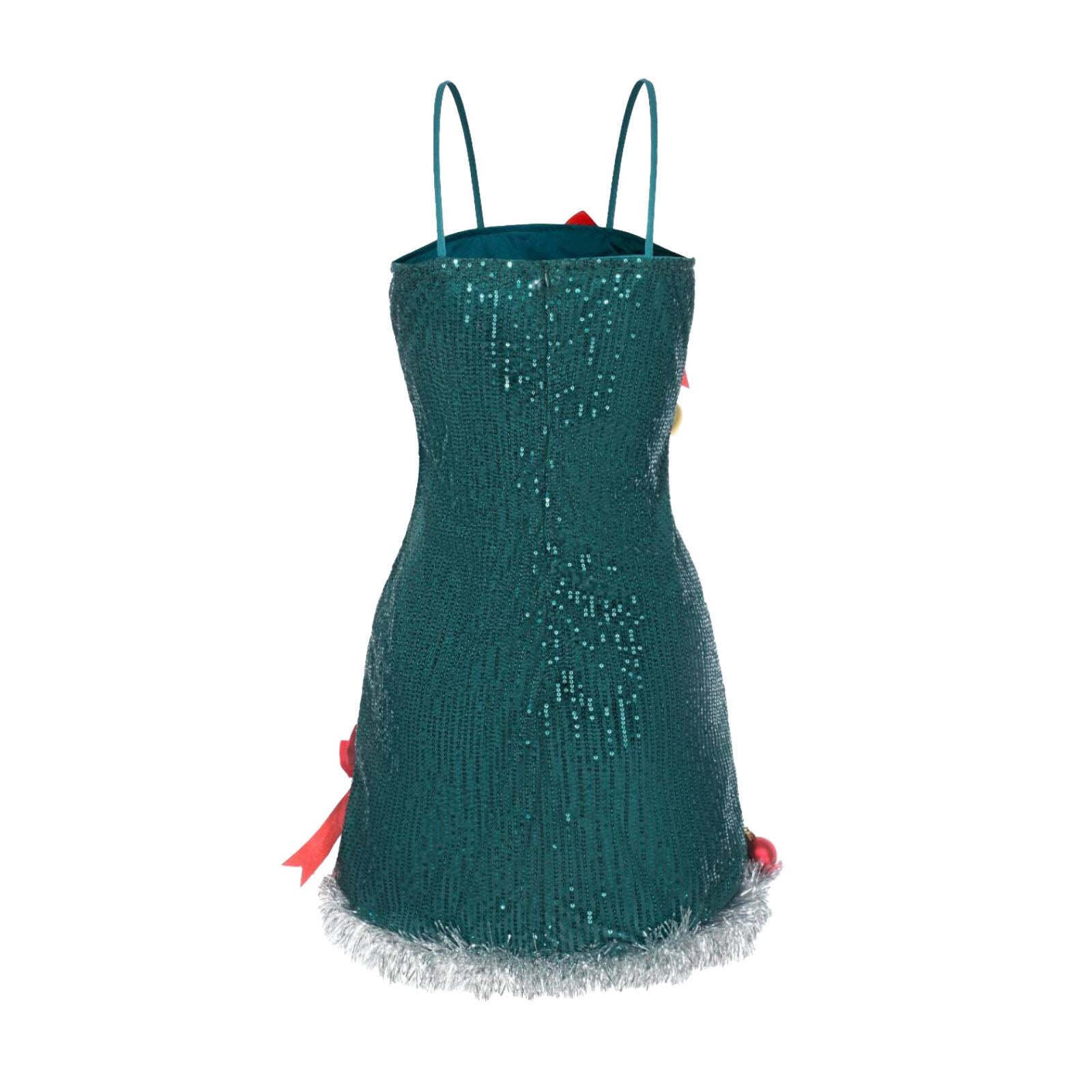 Green 1960s Bow & Christmas Costumes Bell Sequin Dress - Ciclove