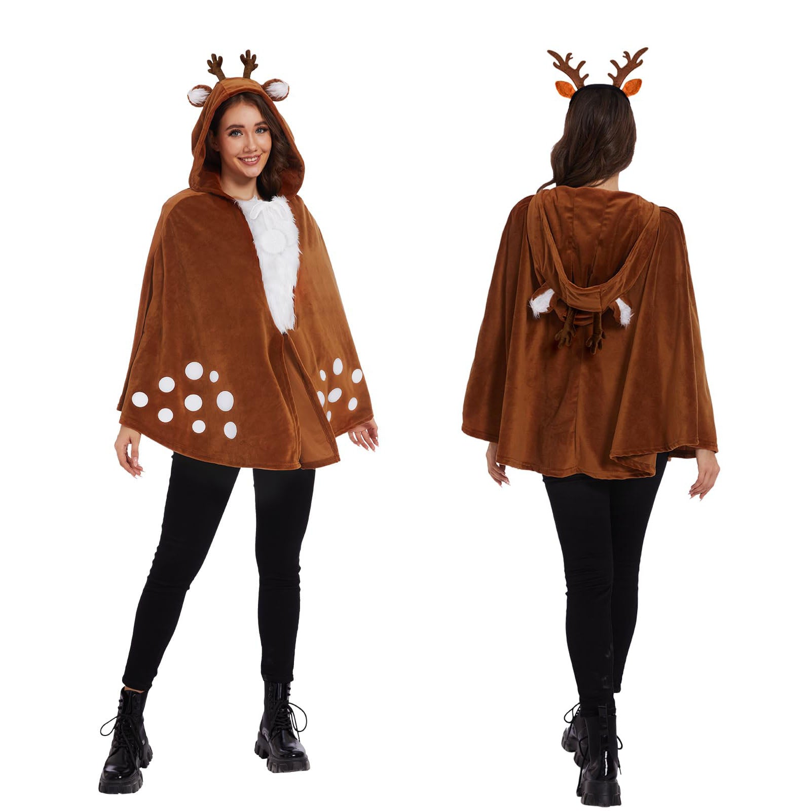 Brown Forest Deer 1940s Christmas Costumes Cape - Ciclove
