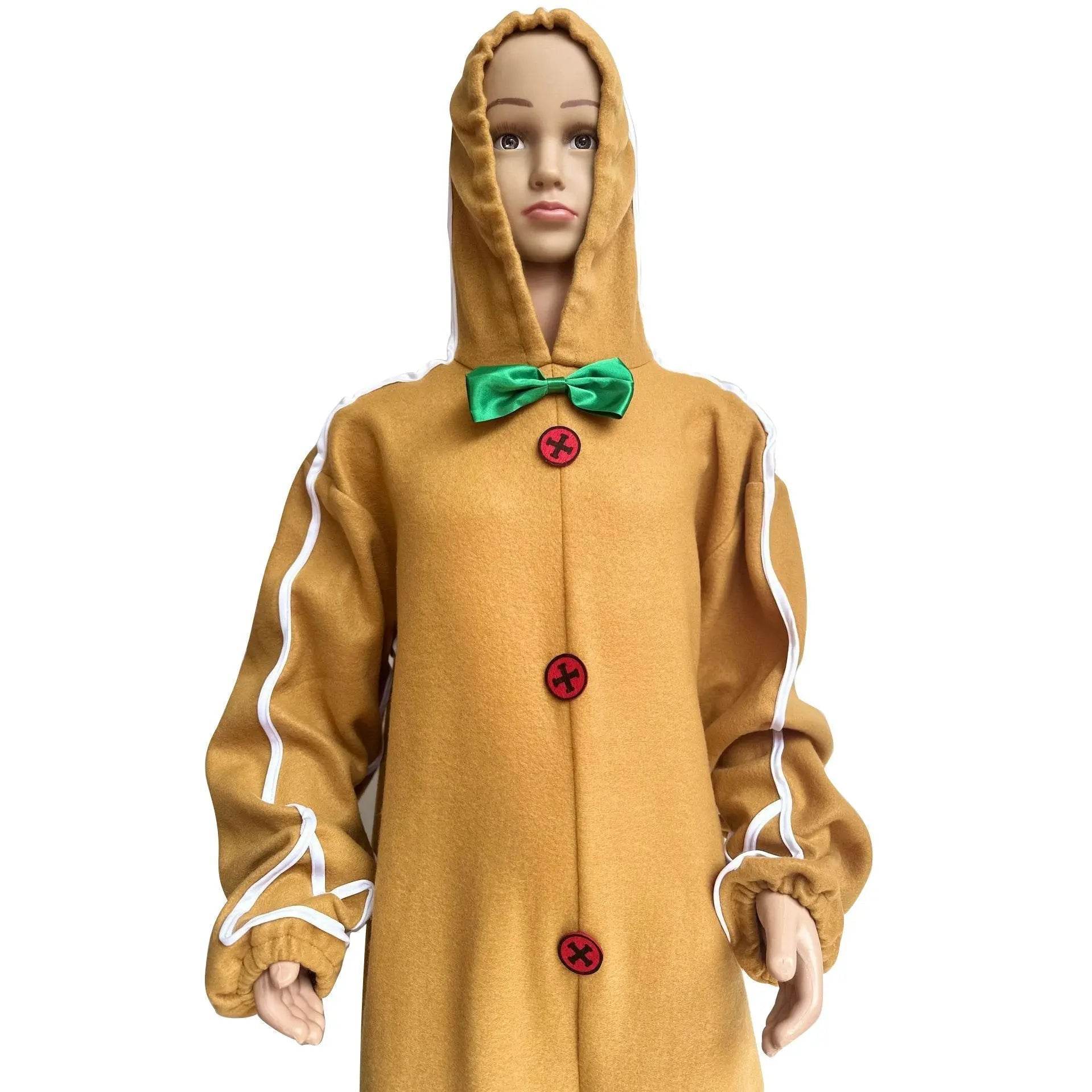 Children's Christmas Gingerbread Man Cosplay Costume One-Piece Pajamas - ciclove