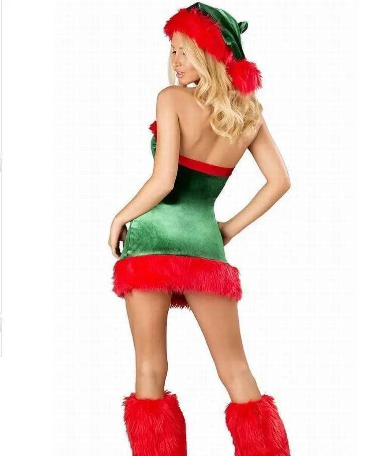 Christmas Sexy Green Tree Suit Santa Claus Costumes Adults Uniform - ciclove
