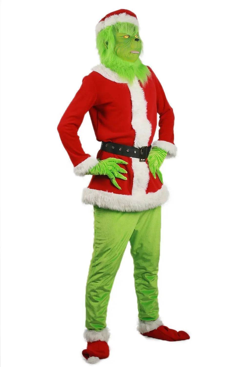 Christmas The Grinch Cosplay Costumes Party Performance Furry Santa Suit - ciclove