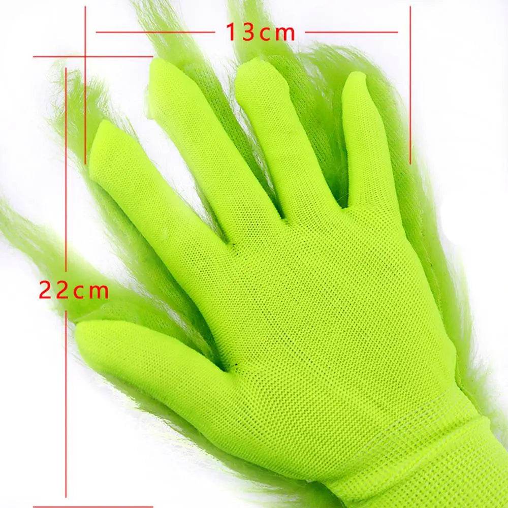 Green The Grinch Christmas Costumes Gloves - ciclove