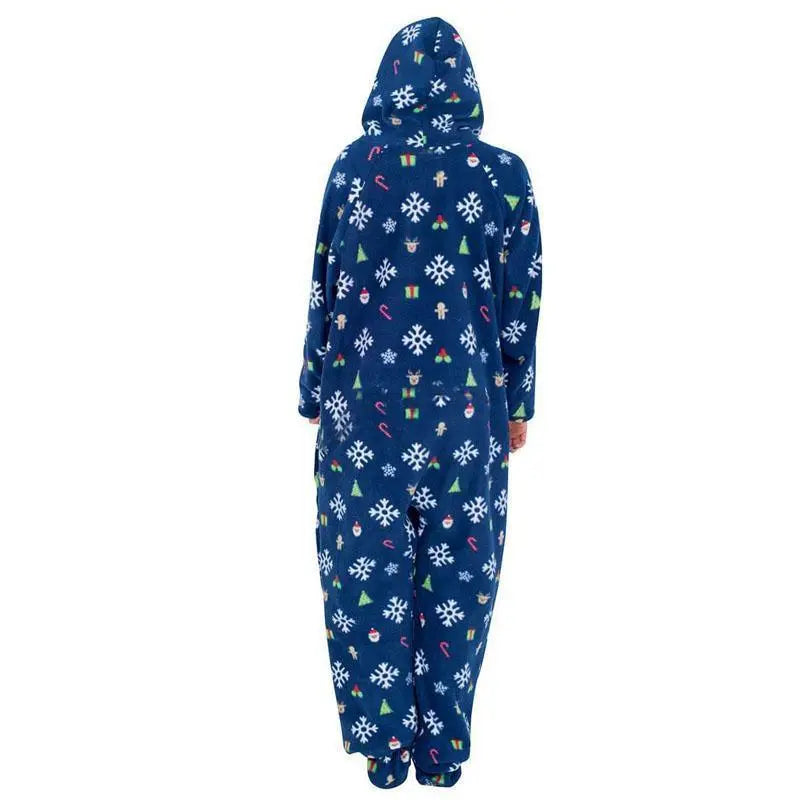 Humping Reindeer Elk Balls Ugly Christmas Lazy Black Pajama Suit with Hood pajamas for women - Pajamasbuy