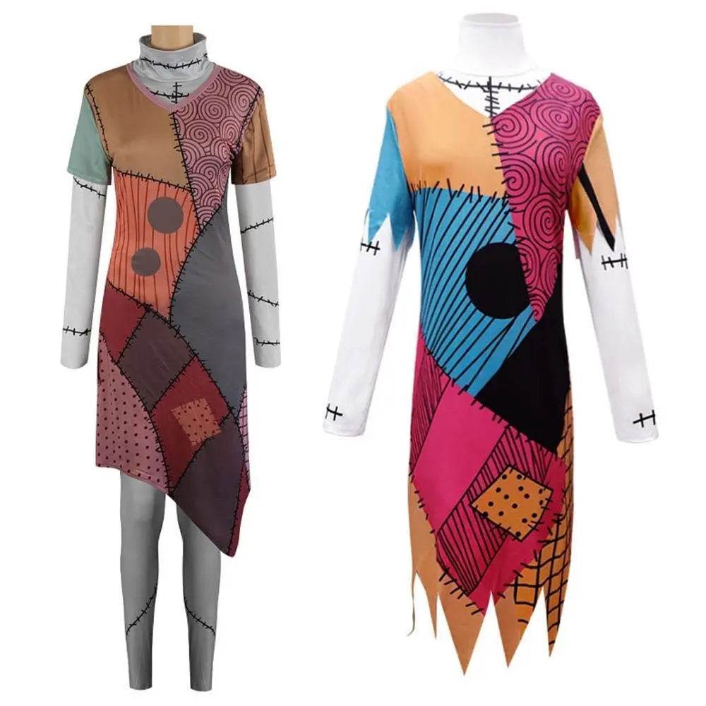 Sally Jack Skellington Finkelstein Costume Dress The Nightmare Before Christmas Halloween - ciclove