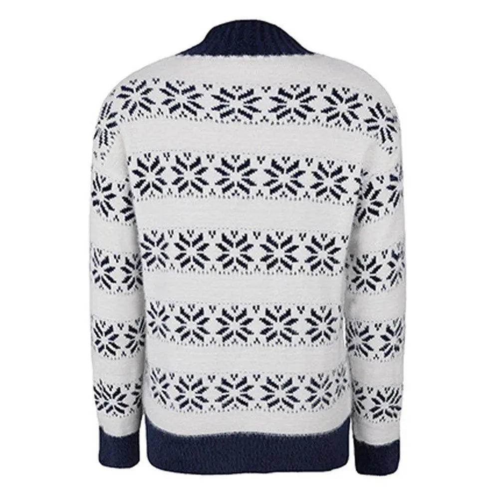 Women Ugly Christmas Sweaters Snowflakes Long Sleeve Half Turtleneck Knit Pullover Tops|?PAJAMASBUY