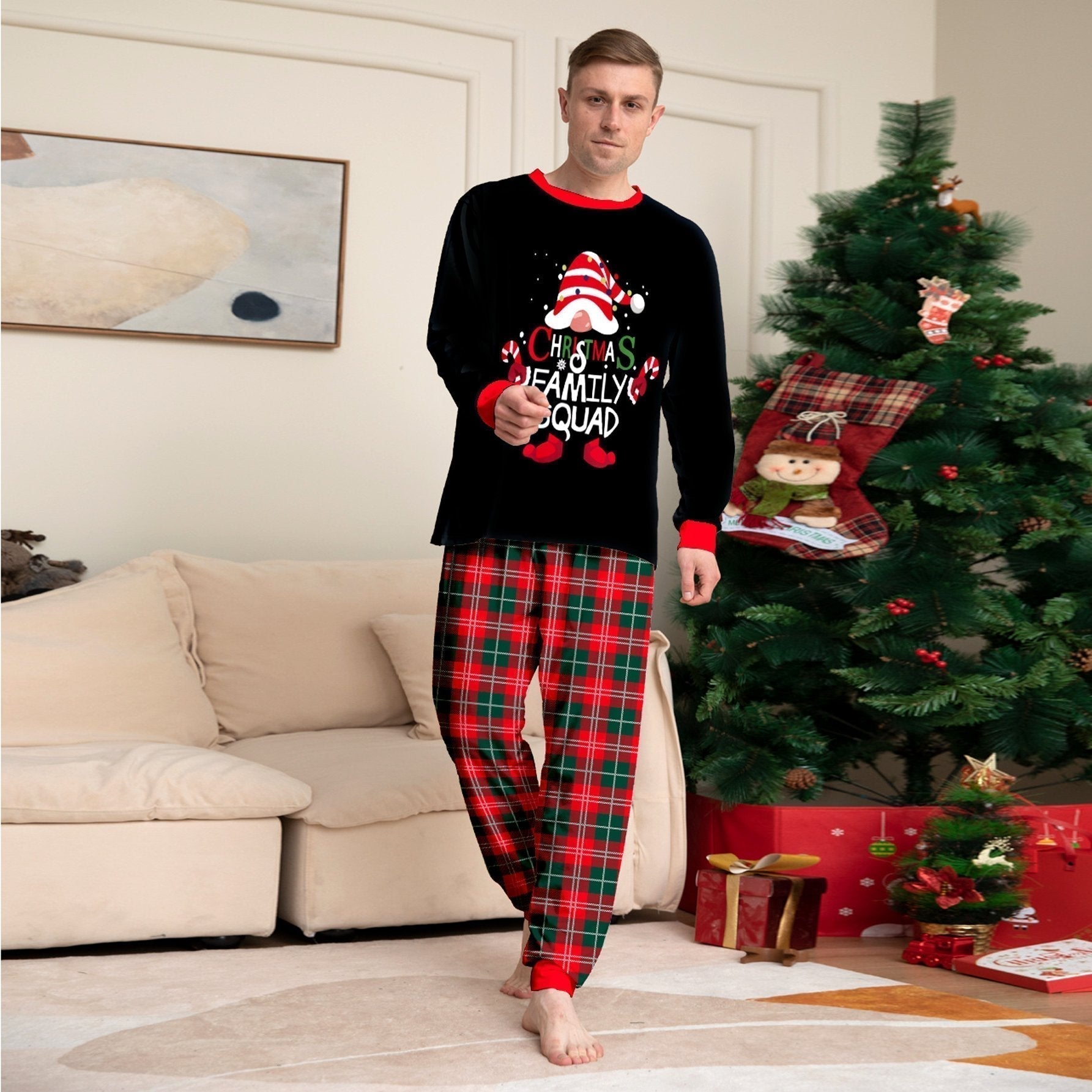 BuyFunny Christmas matching Family Couples Pajamas two Pieces Sets Christmas cake hat letter print Now Cheaper With 3 - 5 Days Ship - PajamasBuy