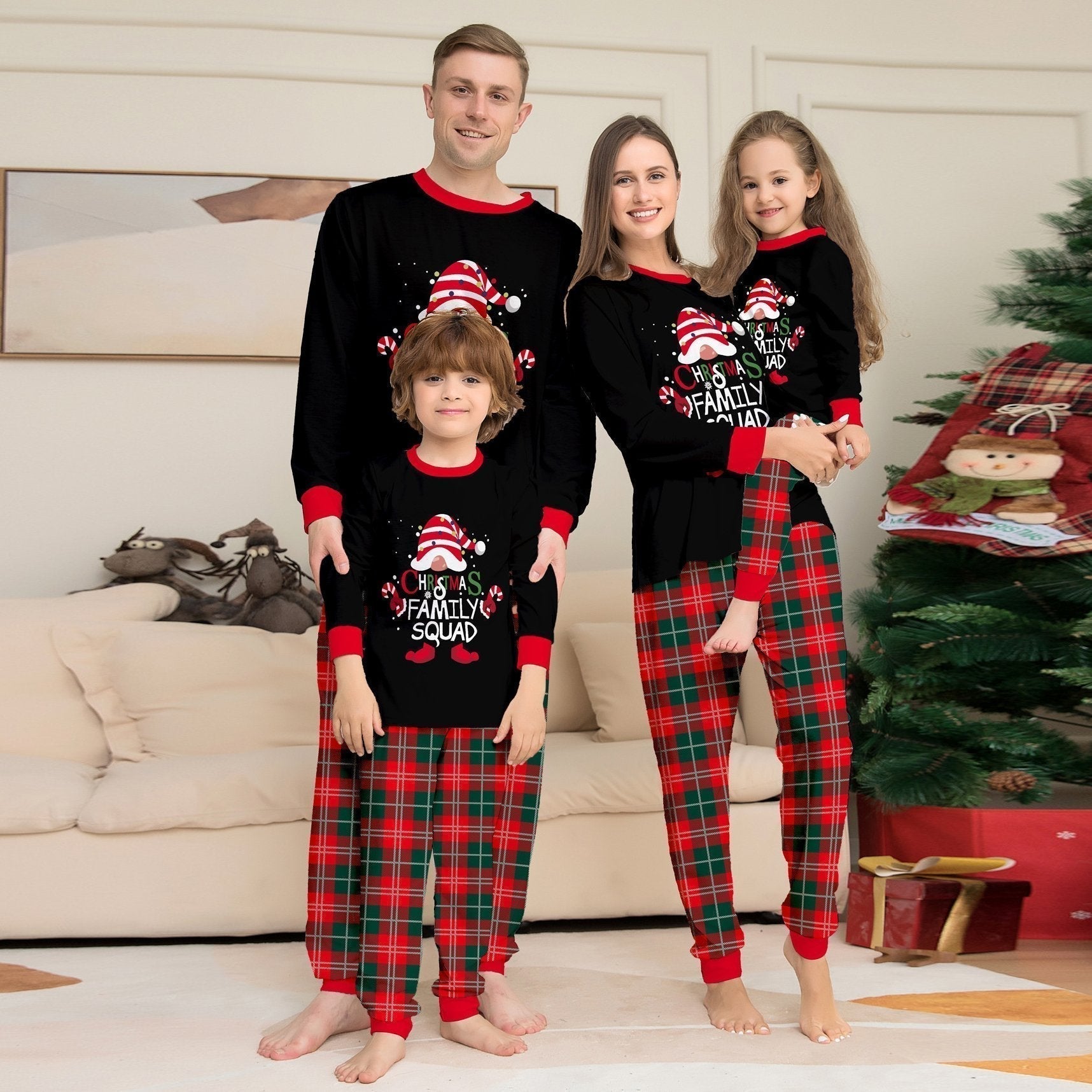 BuyFunny Christmas matching Family Couples Pajamas two Pieces Sets Christmas cake hat letter print Now Cheaper With 3 - 5 Days Ship - PajamasBuy