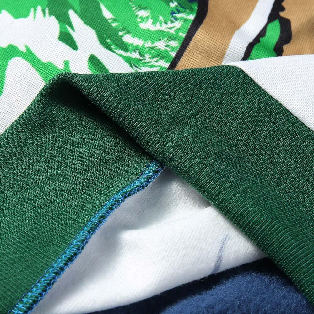 Christmas Costumes Antlers Print Hooded Color Block Top Men